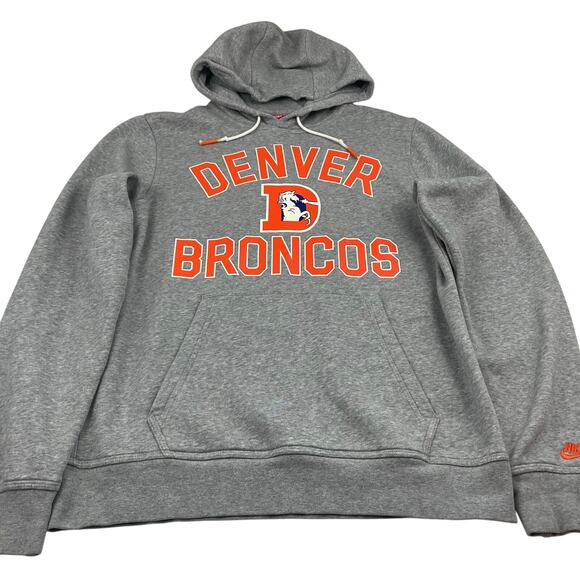 Denver Broncos NFL NIKE Hoodie size M Gray Pullover Football - Picture 2 of 8